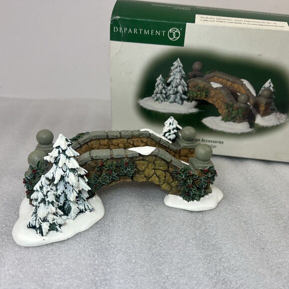 Department 56 Other - Dept 56 Xmas Village Accessories Stone Footbridge 1999 Retired 56.52646
